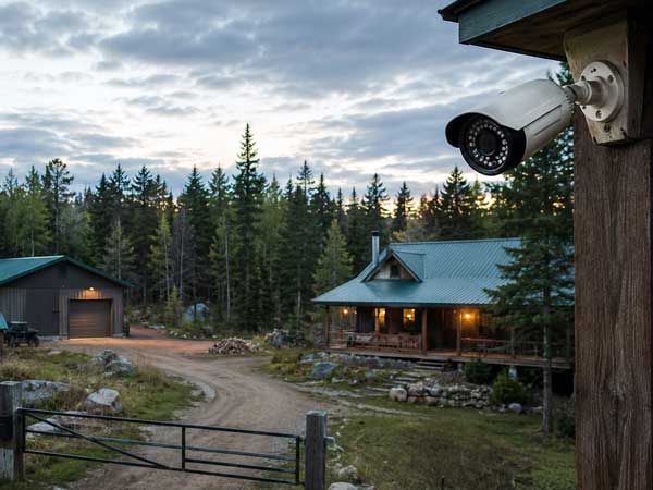 Outdoor camera coverage on a rural Northern Ontario property